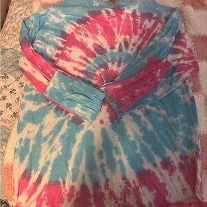 Gildan Vibrant Pink and Blue Tie-Dye Tee
